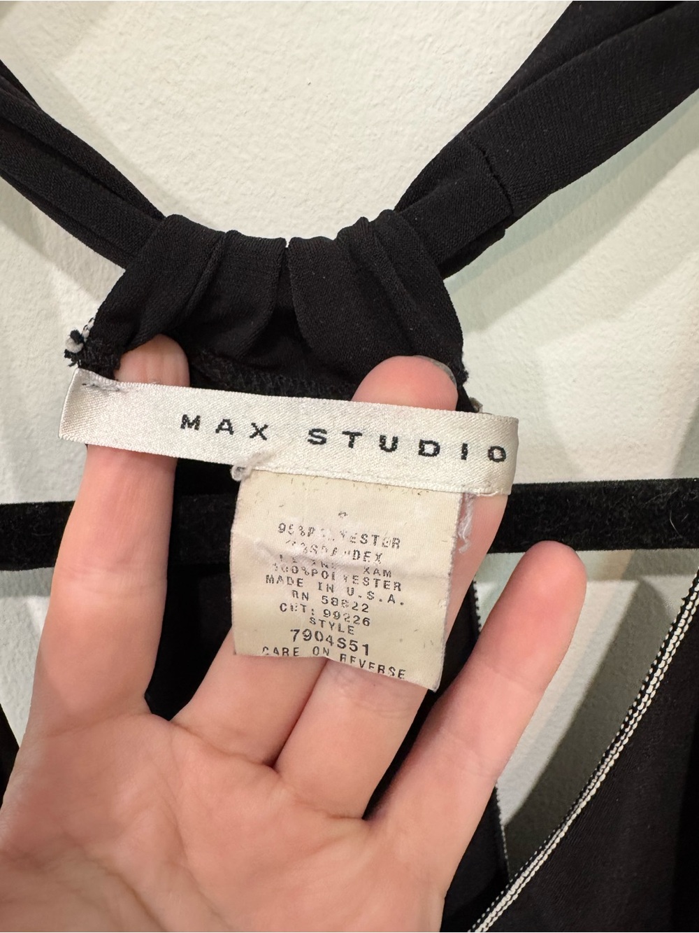 Max Studio Black Halter Dress with Contrast Trim - Picture 3 of 6